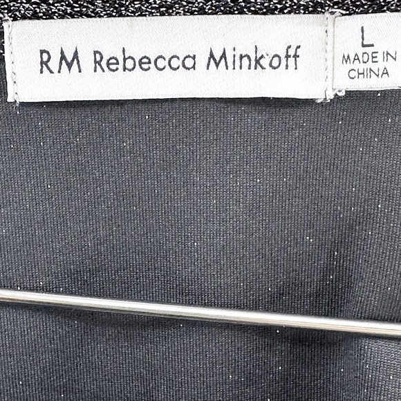 REBECCA MINKOFF‎ Shimmer Metallic Tank Top • Large • silver, black - Picture 7 of 8